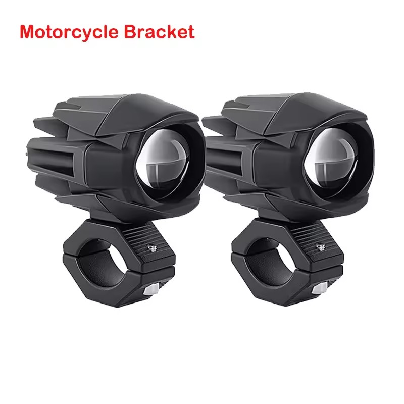 Motocicleta LED Spotlight Projector Lens, Branco Amarelo, Hi, Low Beam, Driving Spot Fog Lights, Auxiliares Faróis Auxiliares: YELLOW