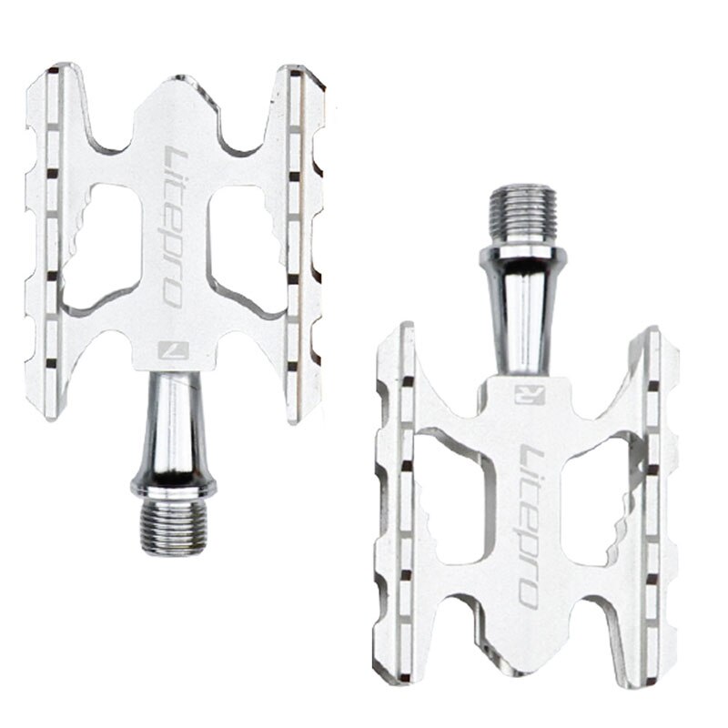 LITEPRO MTB Mountain Bike Pedal K3 Road Folding Bicycle Ultralight Aluminum Alloy DU Bearing Pedal Foot: Silver