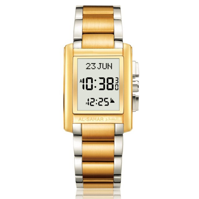 Klassieke Islamitische Athan Herinnering Met Auto-Qibla Back Light Hijri Kalender Al-Fajr Tijd Azan Horloge Voor Moslim gebed: AS-T006TTGW