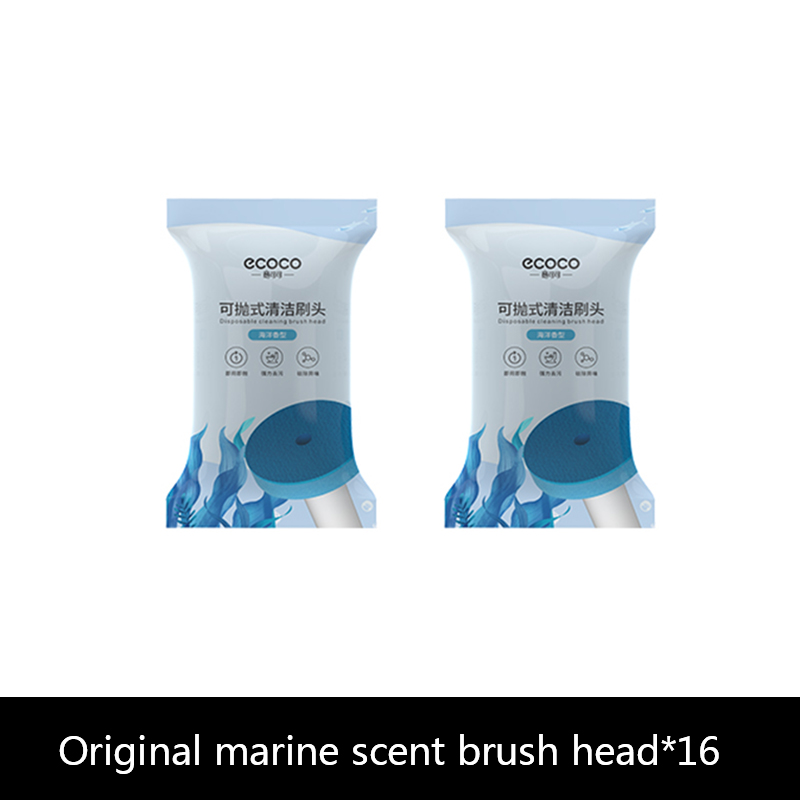 ECOCO – brosse de toilette jetable avec liquide de nettoyage, outil de nettoyage mural pour salle de bains, brosse de remplacement, tête, accessoires de Wc: 16 Ocean