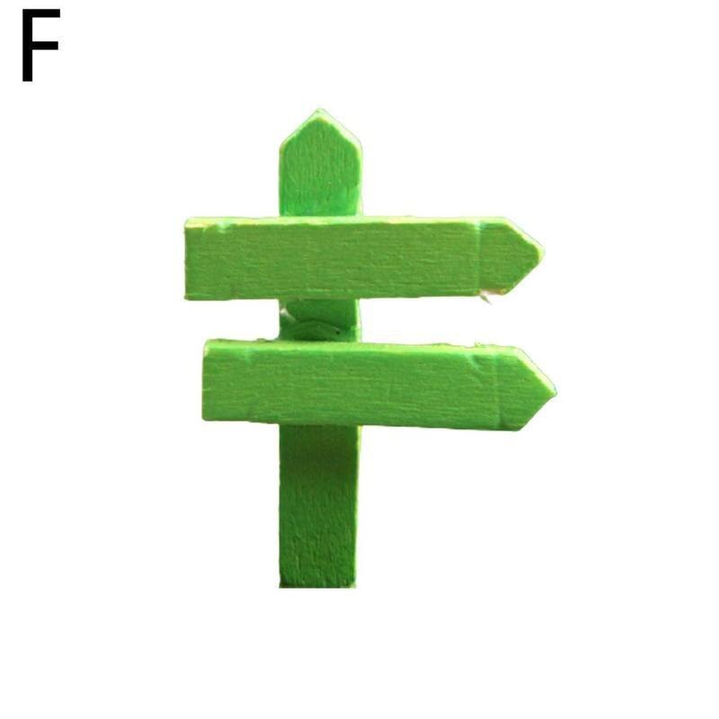 1Pcs Mini Miniatuur Houten Omheining Wegwijzer Ambachtelijke Tuin Decor Ornament Plant Pot Micro Landschap Bonsai: F