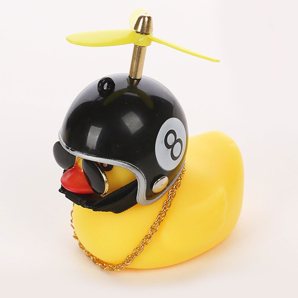 Kleine Gelbe Ente Auto Dekoration Windjacke Entlein mit Helm Auto Zubehör S66: Schwarz 8 Propeller