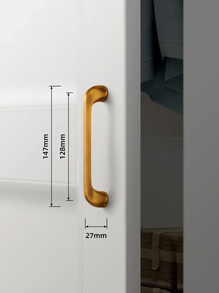 Modern Arch Pull High-end Yellow Bronze Drawer Knobs Kitchen Cupboard Door Handles Cabinet Handles for Furniture Hardware