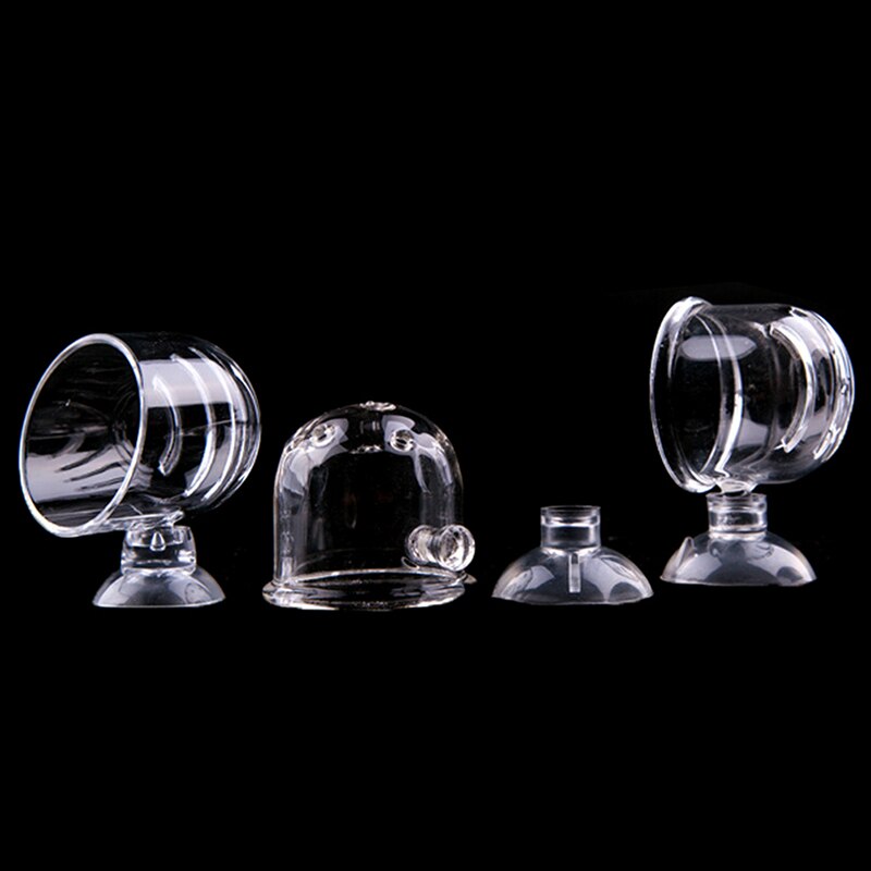 Aquarium Fish Tank Aquatic Feeder Fish Tank Supplies Glass Pot Plant Feeding Cup Holder Shrimp 1pc