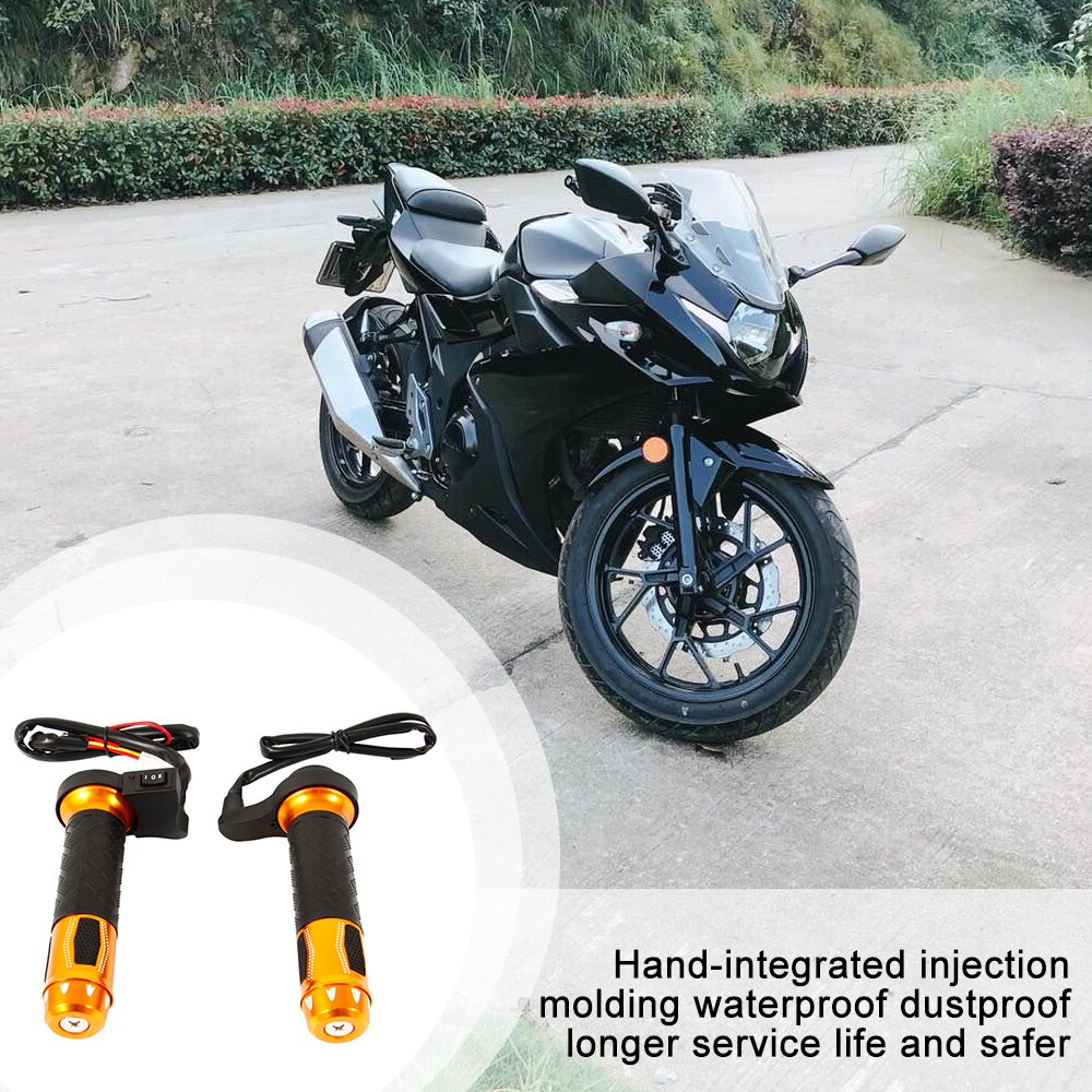 1 par  of 2 stk motorcykeldele opvarmning 12v motorcykelhåndtag motocross egnet til 22mm håndtag til gashåndtag