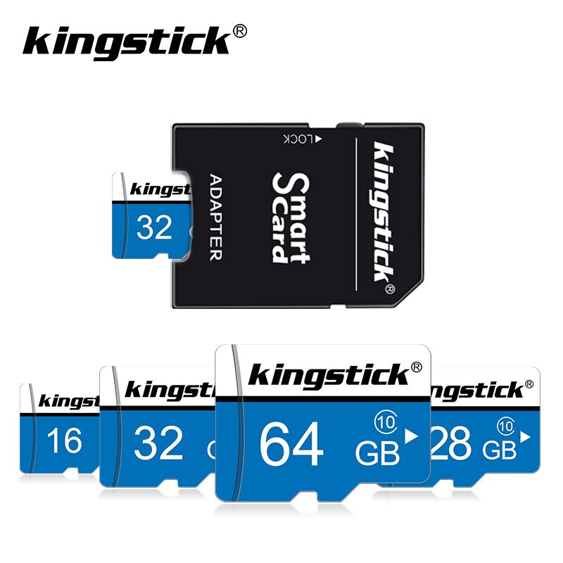 Kingstick Wit Blauw Card 32Gb 64Gb 128G Geheugenkaart Class10 Microsd Flash Kaarten 32Gb Cartao De memoria Tf Card Gratis Adapter