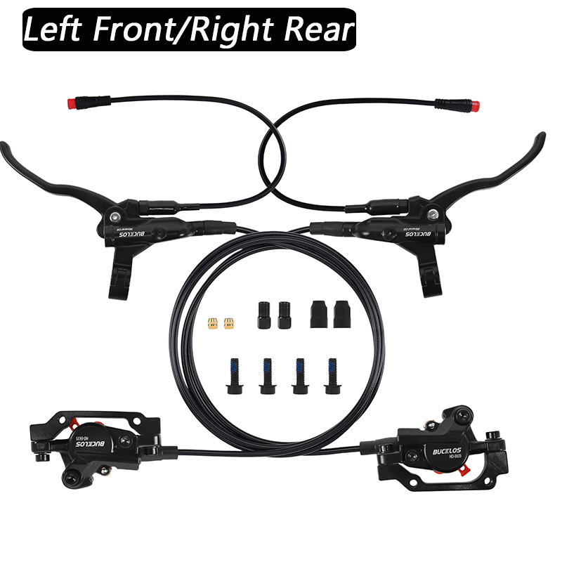 BUCKLOS HD-E635 Scooter Brakes Set Power Off E-Bike Hydraulic Disc Brake Set 160mm Folding Bike Hydraulic Brakes Kit: Red