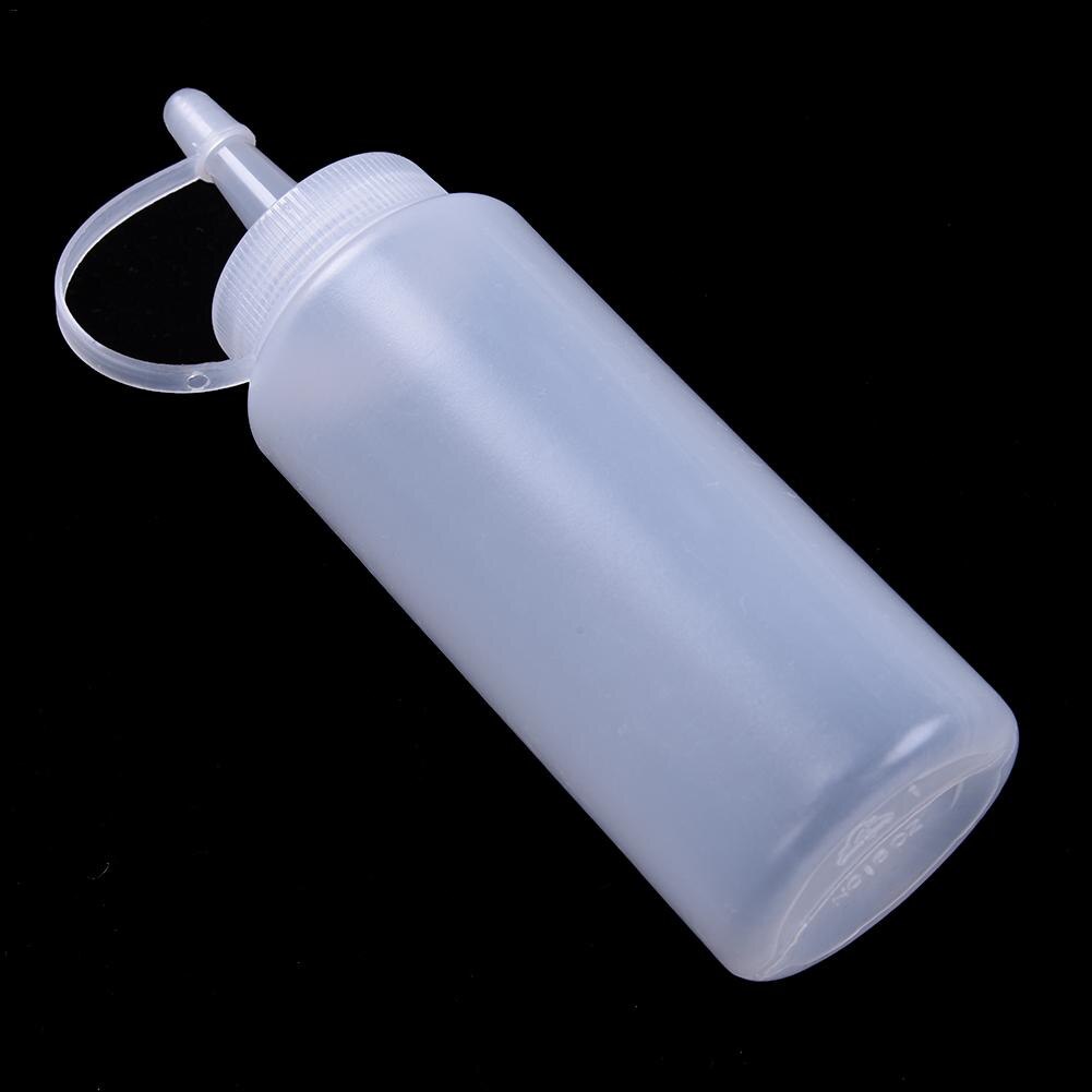 Plastpresse flaske bbq ketchup saus dispenser flasker olivenolje dispenseringsflaske majones klemkrukke med hette