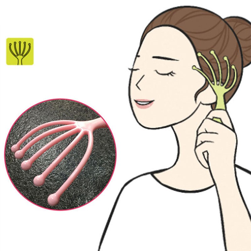 Hark voor hoofdmassage verkoper vijfvinger hoofdhuidmassager stalen bal hoofdmassage ontspanning vijfvinger massager voor hoofd