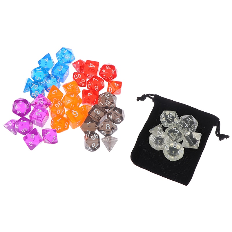 7 teile/satz DnD polyedrisch Würfel einstellen für Tabletop Spiele RPG MTG D4 D6 D8 D10 D % D12 D20 6 farben für Wählen