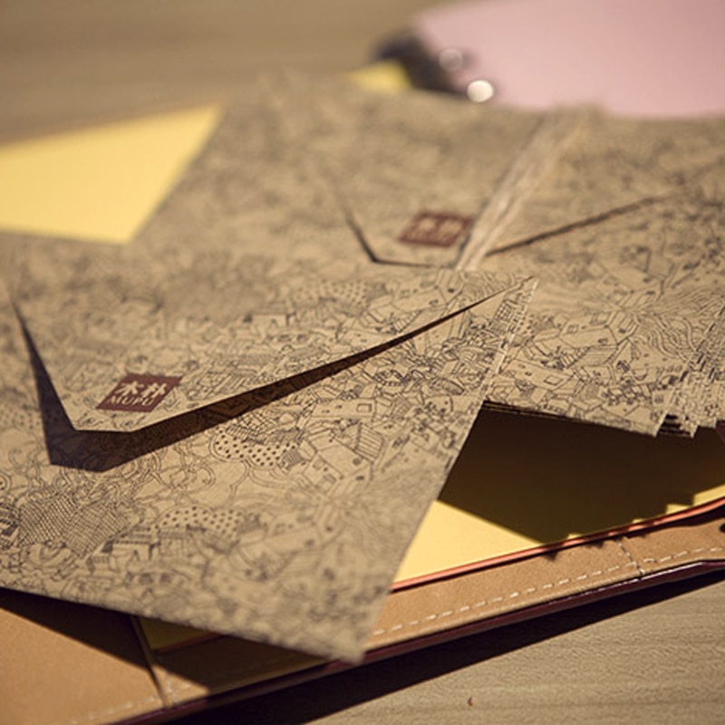 Sobres de Papel Kraft para tarjetas de visita, sobres de de estilo europeo de , material de papelería, 10 unids/lote