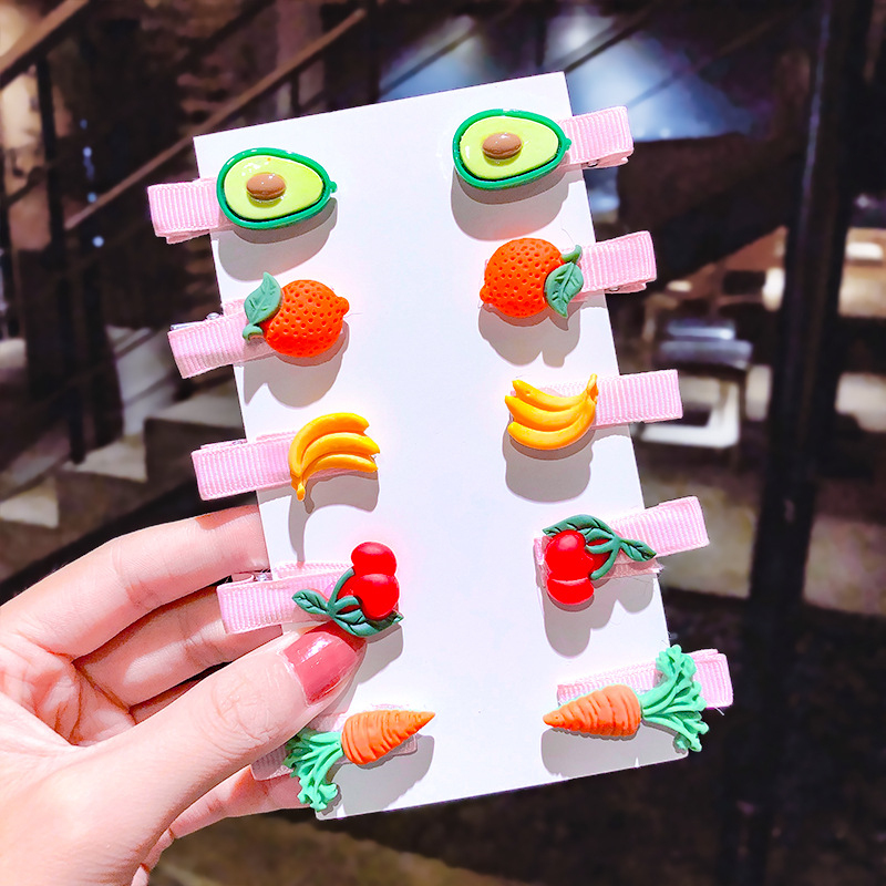 Mini mignon coloré fruits dessin animé animaux pinces à cheveux pour filles tête bijoux pince cheveux accessoires 4*2cm/1 pièces mignon épingle à cheveux: 12