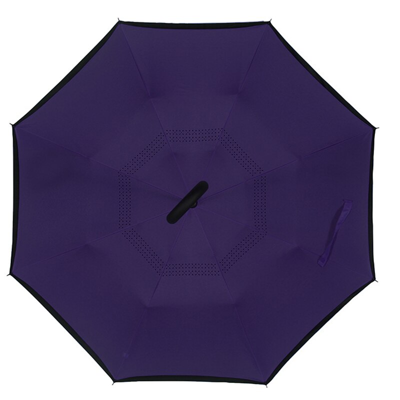 Vindtæt omvendt foldning dobbeltlag omvendt paraply selvstående regnbeskyttelse c-krog hænder til bil