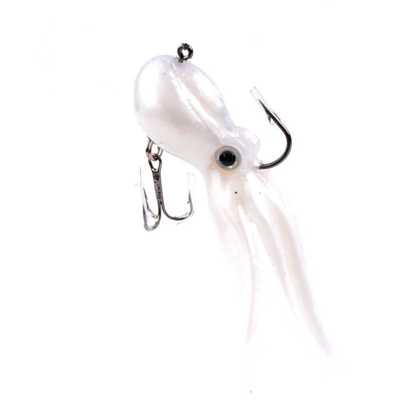 Octopus Swimbait 23g 9cm Soft Fishing Bait Skirt Tail Fishing Lure Saltwater Metal Jig Head Lure Rockfish Lingcod Bass Fishing: White