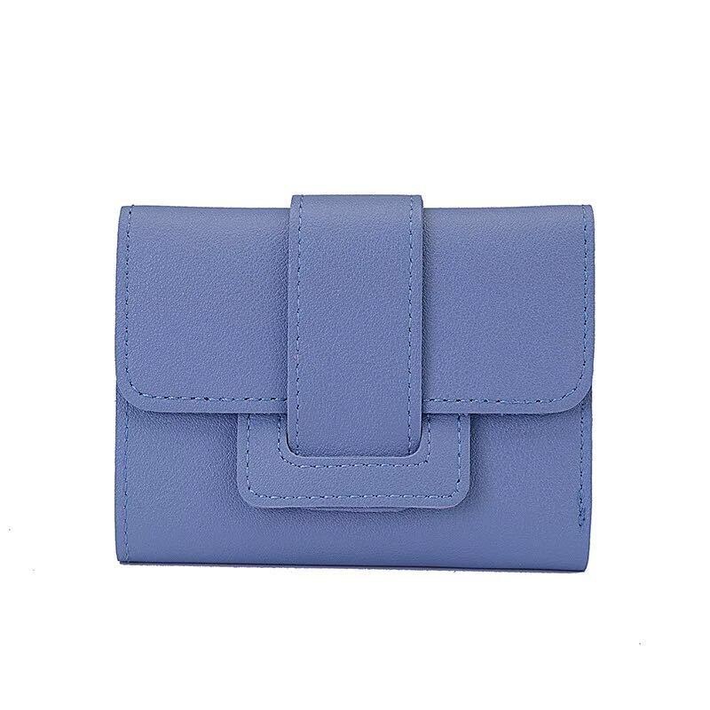 Kvinder pung mini læder kort pung luksusmærke berømte kvindelige små punge og pung kreditkort indehaveren: Blå