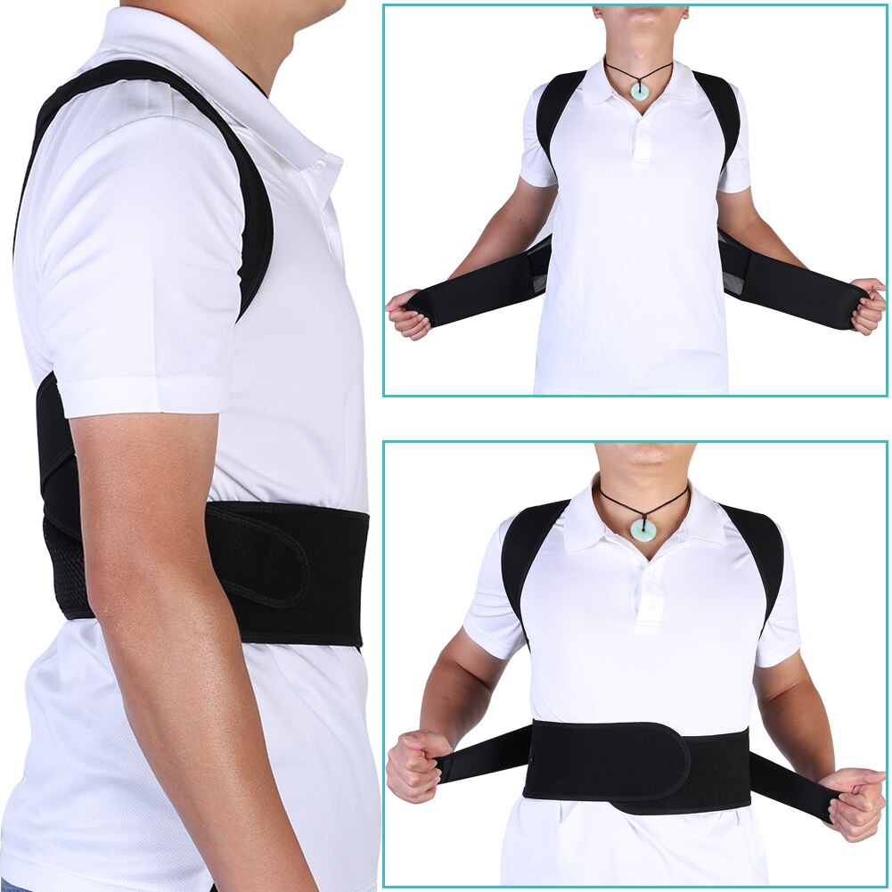 Justerbar mænd kvinder kropsholdning ryg ryg støtte rem bøjle skulder ryg ryg støtte lændestilling ortopædisk bælte s-xxl