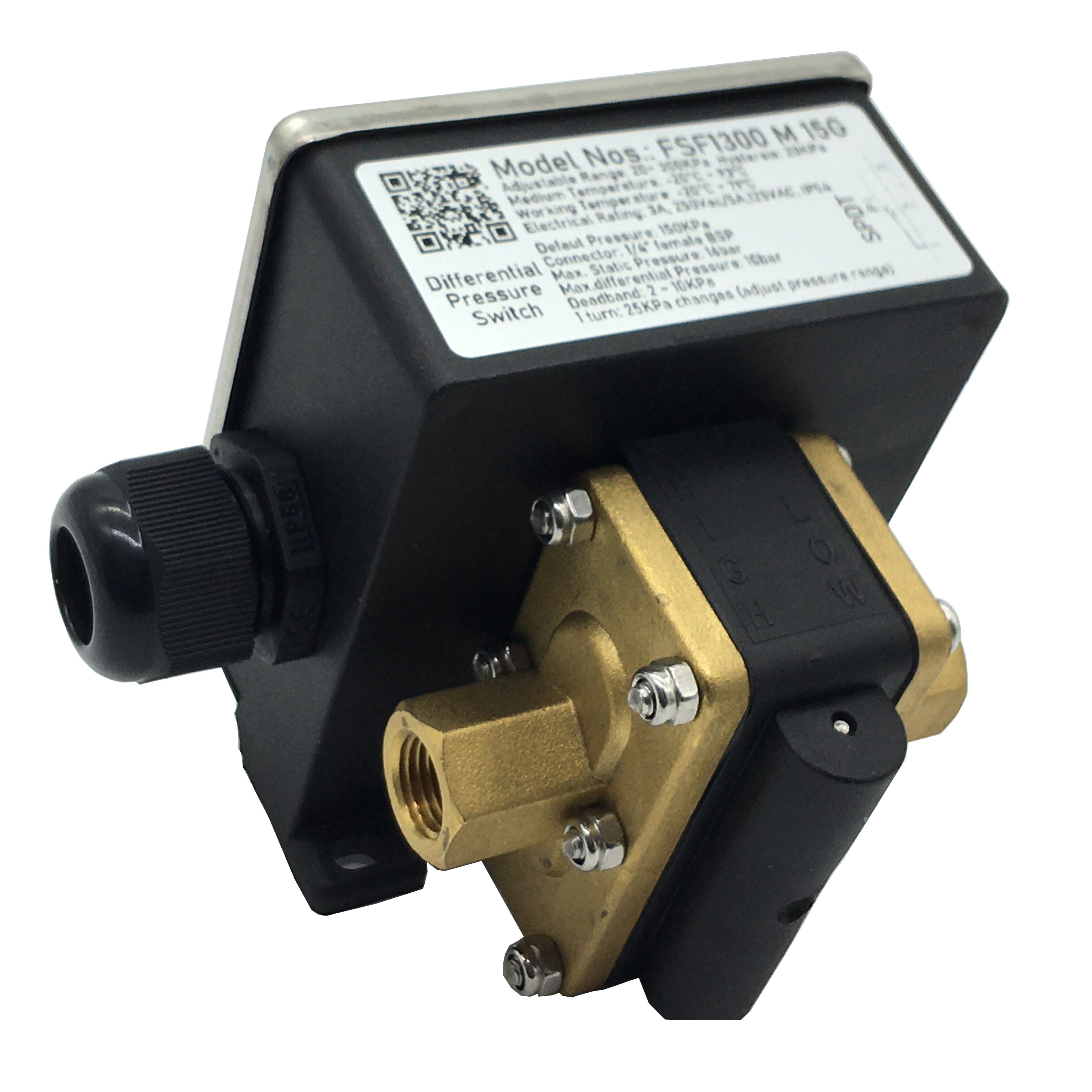 Adjustable micro- differential pressure switch is used for on/off water pumps or bypass solenoid/motorized valves in the circle
