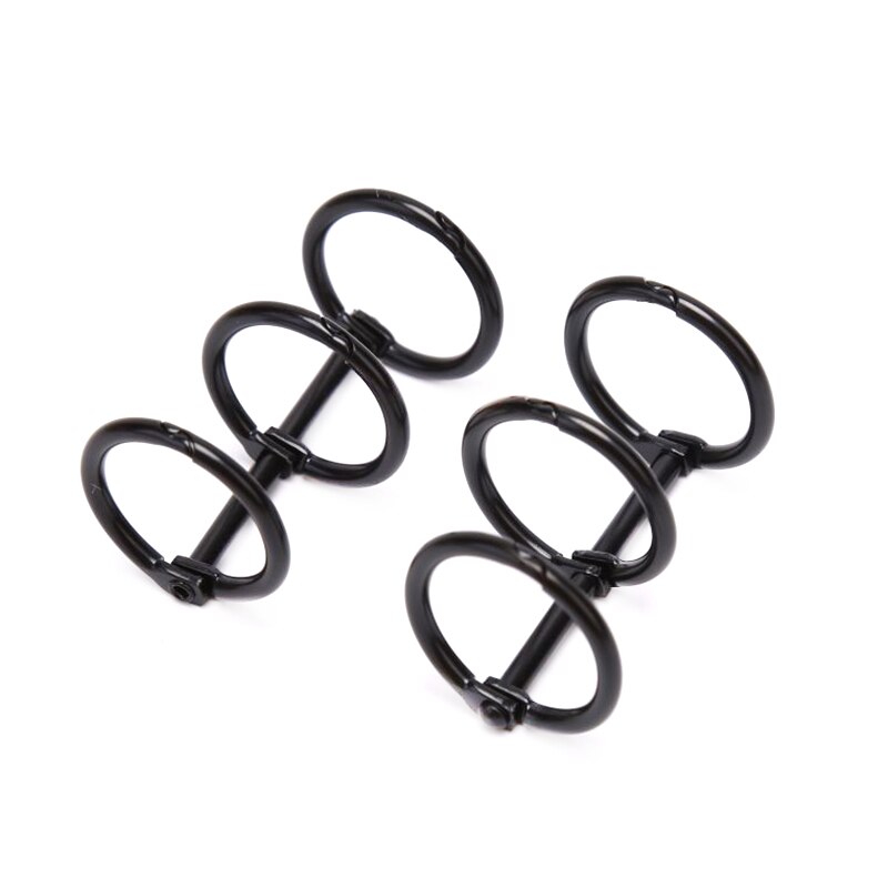 2 Metalen Ring Losbladige Ring Handledger Accessoires Te Houden Tool Handledger Drie Ringen Van Metalen Ring Gesp: black