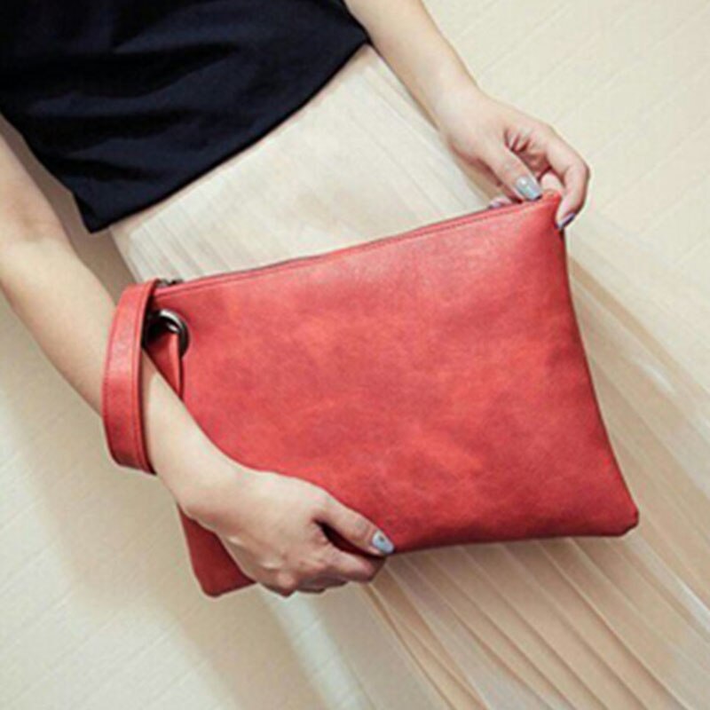 Solid Handtas Vrouwen Tassen Lederen Vrouwen Rits Envelop Tas Avond Vrouwelijke Dag Koppelingen Handtas Clutch Bag