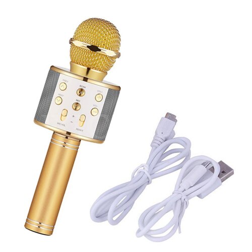 Bluetooth karaoke mikrofon trådløs mikrofon led lys professiona højttaler håndholdt mikrofonafspiller synger optager mikrofon