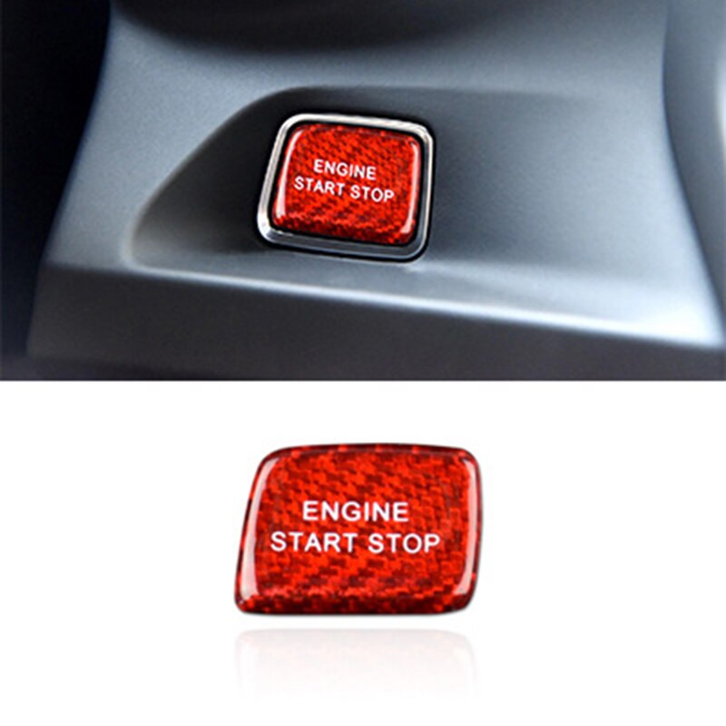 Carbon Fiber Car Ignition Device Button Engine Start Stop Switch Sticker for Chevrolet Camaro Accessories