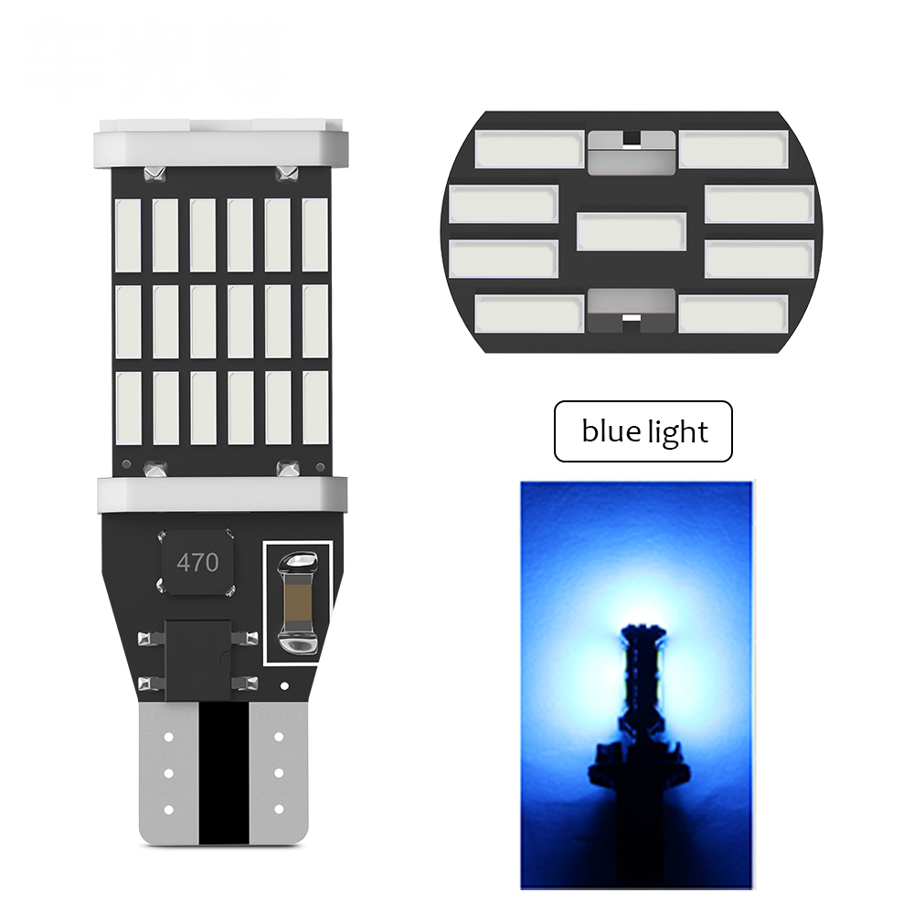 Oprah 2 uds Super brillante T15 LED W16W 921 912 T16 902 bombilla para luces de coche Canbus 4014*45SMD lámpara de señal de marcha atrás de respaldo automático 12V: changeable