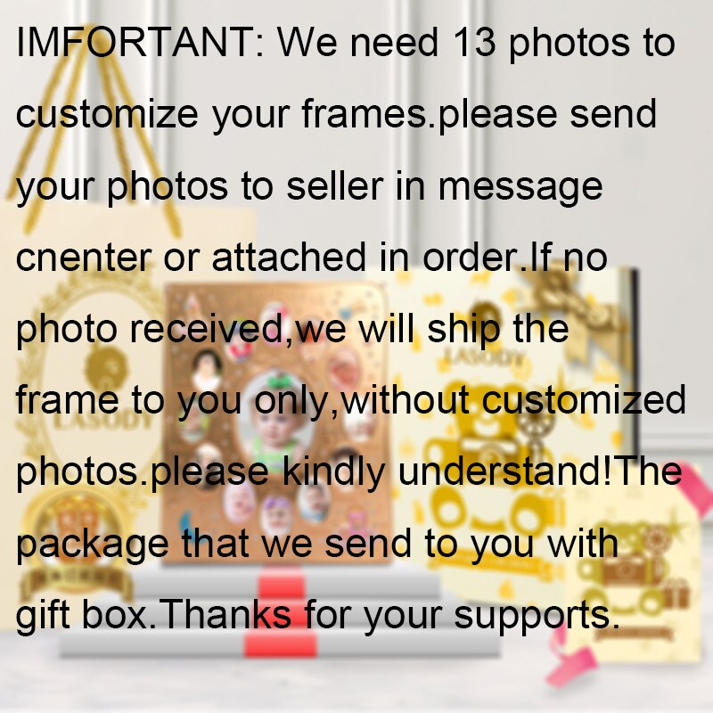 Tiny Ideas Baby's First Year Picture Frame First Year By Month Newborn Baby Registry DIY Birthday Anniversary Photo Frame: Golden with box