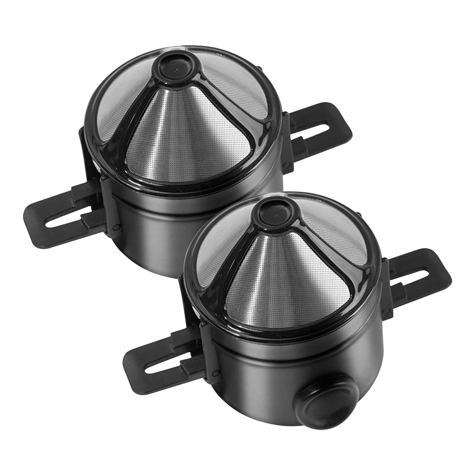 1/2pcs Foldable Coffee Filter Coffee Maker Stainless Steel Drip Coffee Tea Holder Reusable Paperless Pour Over Coffee Dripper: 2pcs