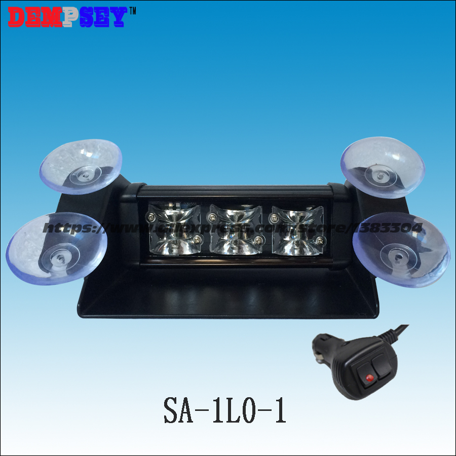 Sa -1 l 0-1 høy effekt 9w bil nødvarsel lysstang strobe delt montert dekk dashbord blinkende lys /10-30v nød strobe lys
