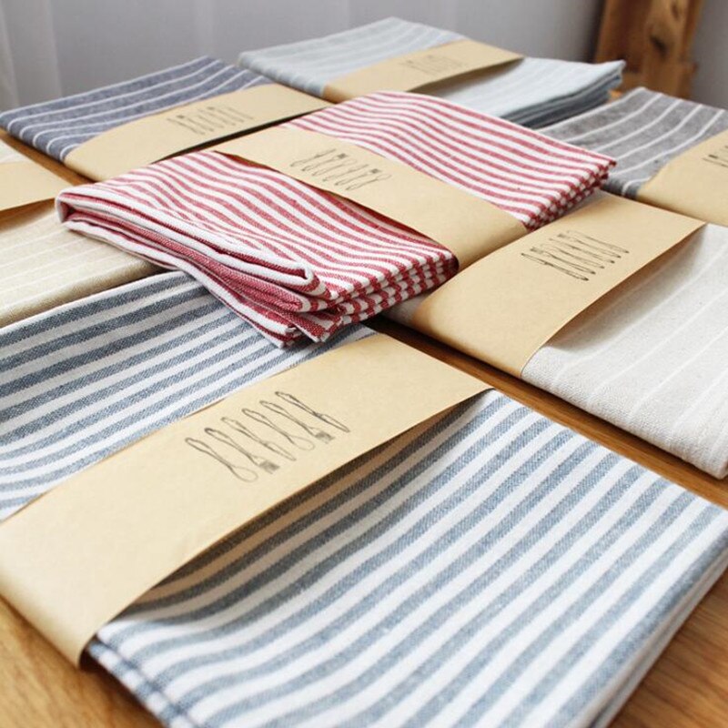 Japanse stijl katoenen linnen polyester placemats vierkante stoffen gestreepte servetten handdoeken eettafel bord mat onderzetters 1pc