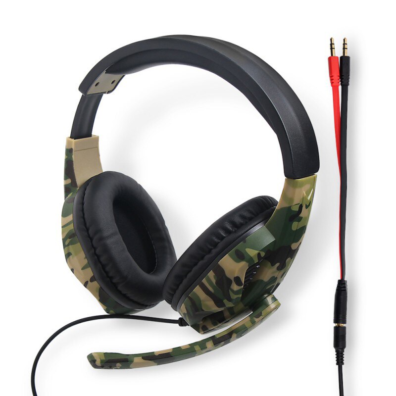 Camouflage Gaming Headset PC Computer Xbox Een Gamer Headset Game Hoofdtelefoon Met Microfoon Voor Computer Moblie Telefoon laptop