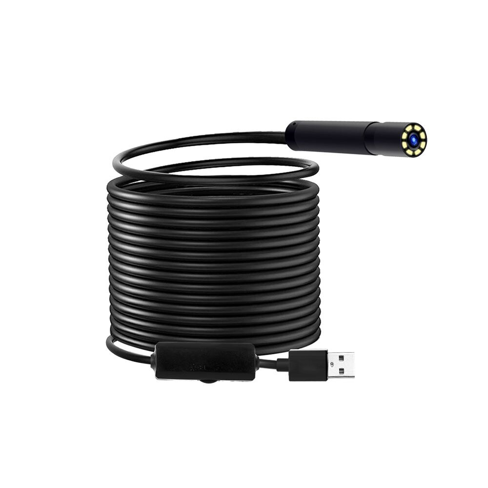 IP67 Waterproof USB Endoscope 10m/5m/2m Wire Industrial Endoscope Borescope Inspection Camera Built-in 8pcs LEDs 8mm Lens