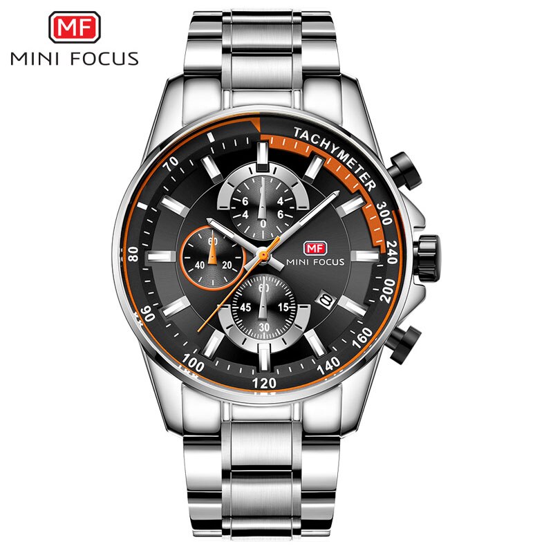 Heren Horloge Top Luxe Big Wijzerplaat Zwart Quartz Mannen Horloges Chronograaf Sport Horloge Man Rvs Datum Klok wach: 03