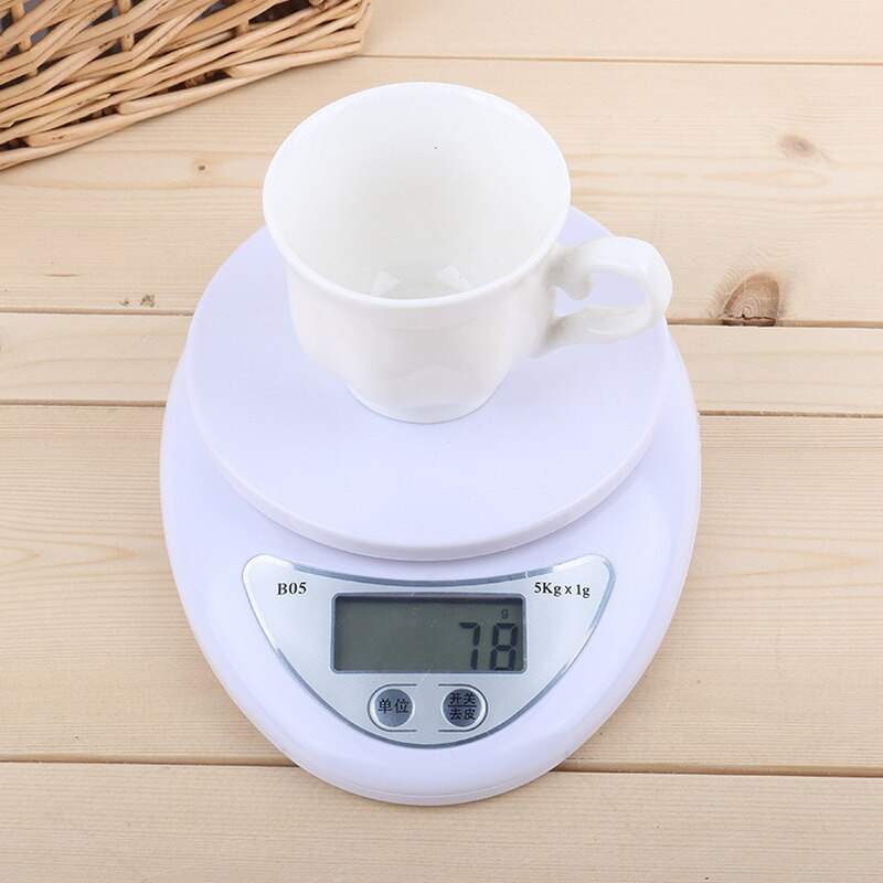 Electronic Kitchen Scale Weight Grams Scale Electronic with Tray Digital Kitchen Weight LED Display 5KG/1G Scale Kitchen Gadget