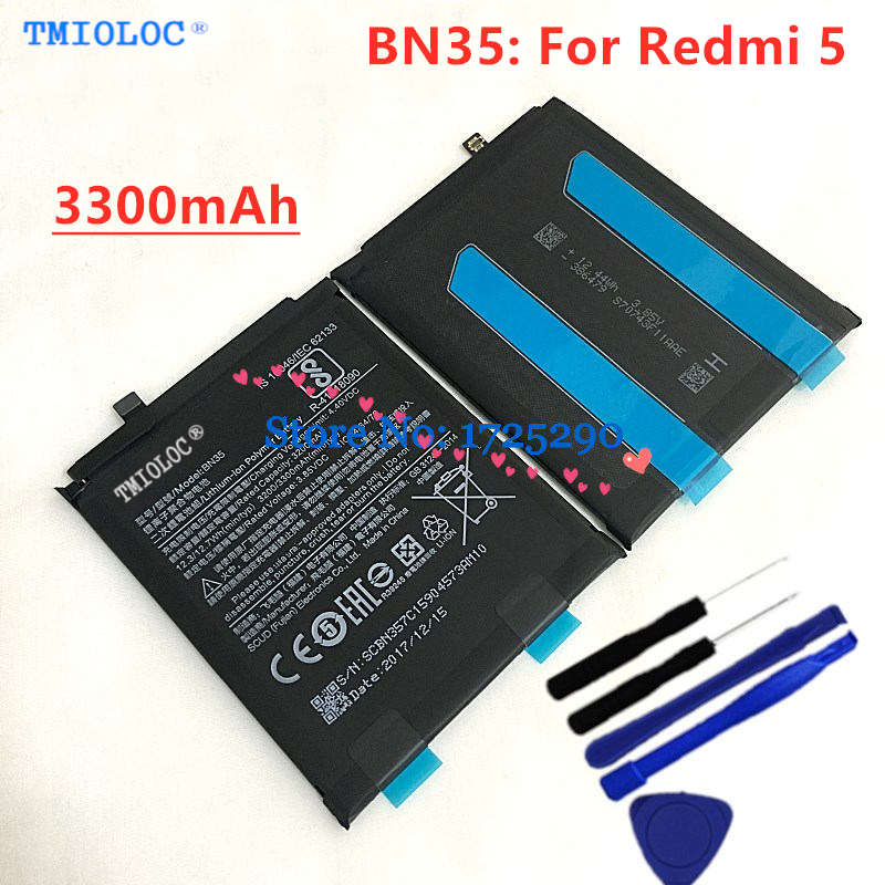 ! Batería original BM22 BN34 BN35 de TMIOLOC para Xiaomi Redmi 5 5A batería + herramientas