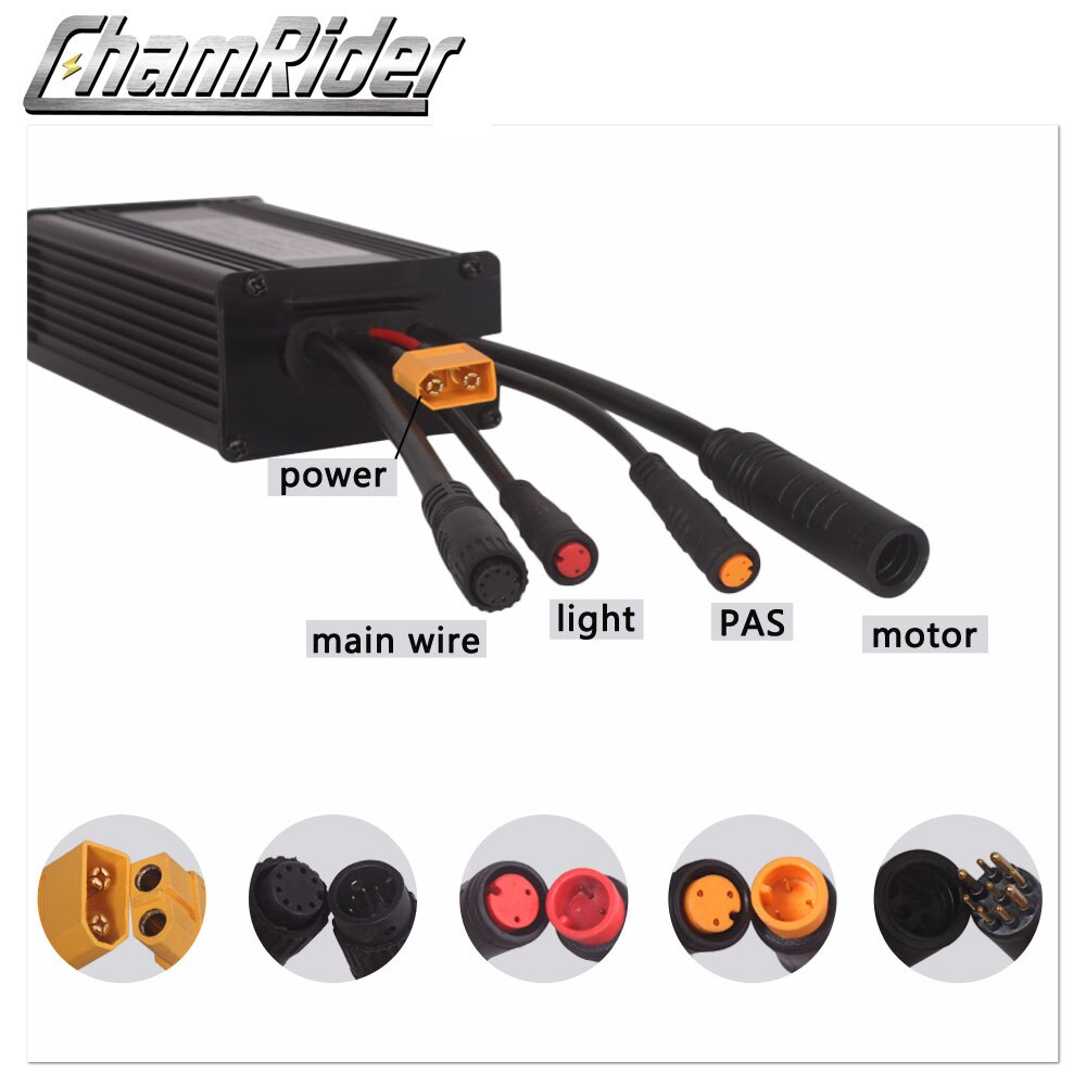 Ebike Controller Waterdicht Julet Connector 36V 48V 500W 22A 9 Mosfet Elektrische fiets Borstelloze Controller Sinewave KT serie