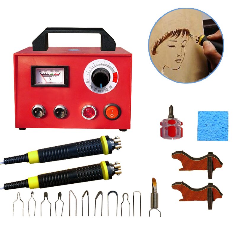 Electrocautery Pen Pyrograph Machine Wooden Plate Heat Transfer Brochure Tool For Gourd,Plank,Leather,Bark