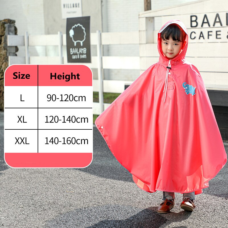 Kocotree Raincoat for Children Cartoon Kids Girls Rainproof Rain Coat Waterproof Poncho Boys Rainwear Kindergarten Baby Rainsuit: New style red / L