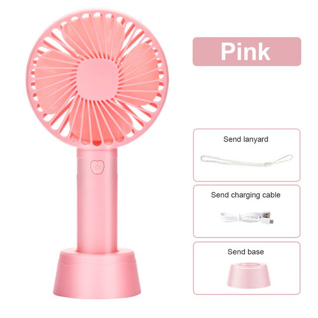 Handheld Usb Mini Fan Wind Power Ultrastille Handig Draagbare Handheld Oplaadbare Leuke Kleine Koelventilator Verstelbare: D