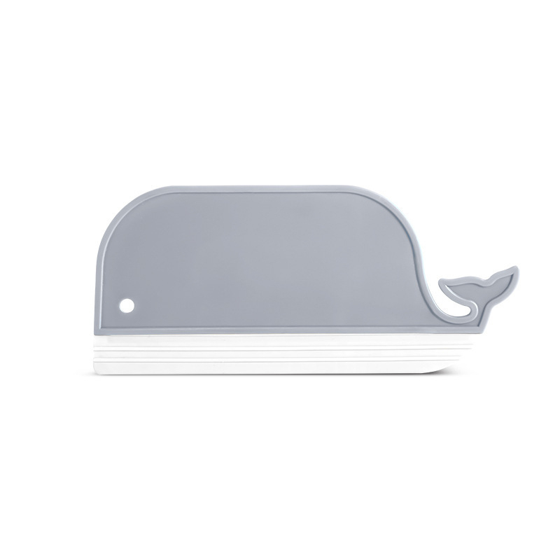 Mini Whale Wiper Glass Cleaner Kitchen Cleaning Tool Bathroom Mirror Wipe Toilet Hand Wash Countertop Cleaning Brush Car: Gray