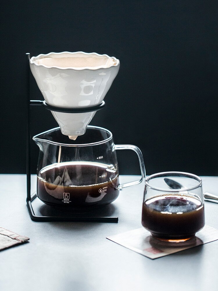 V60 espresso kaffefilter genanvendeligt keramik kaffedrypper tragt dryp kaffemaskine med holder kaffegrej kaffetilbehør
