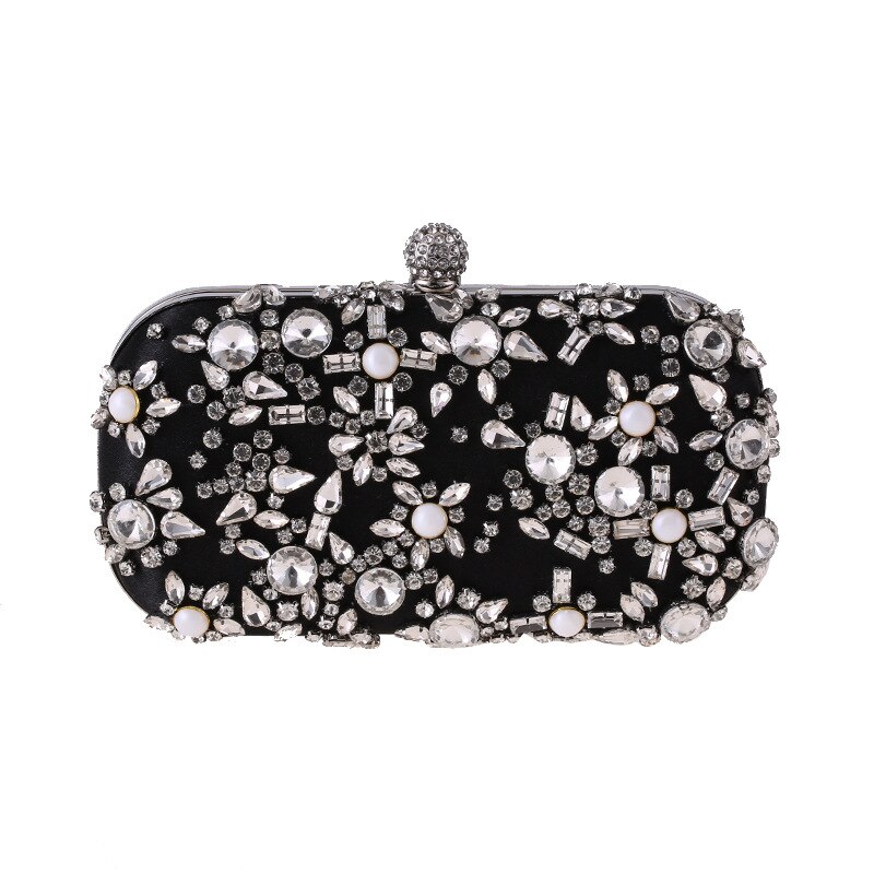 Luxy Moon Women Clutch Bag Wedding Clutch Party Purse and Handbag Pearl Clutch Luxury Handbags Women Bags Wallet bolsa: Design C Black