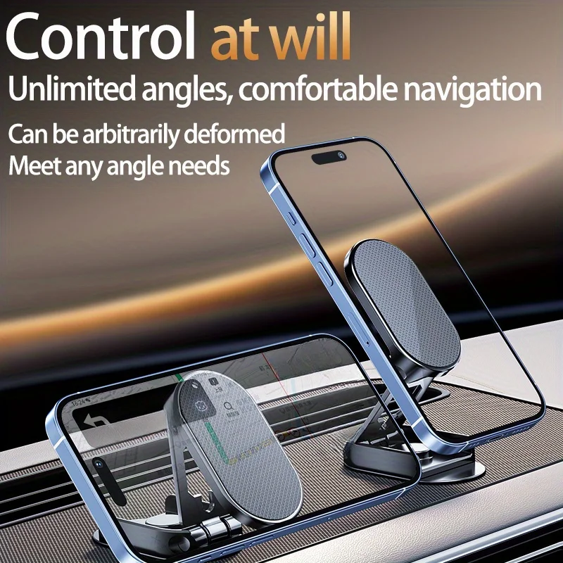Car Magnetic Phone Holder 360° Rotation Dashboard Foldable GPS Cell Phone Mount Stand For All Smartphones Universal Auto Bracket