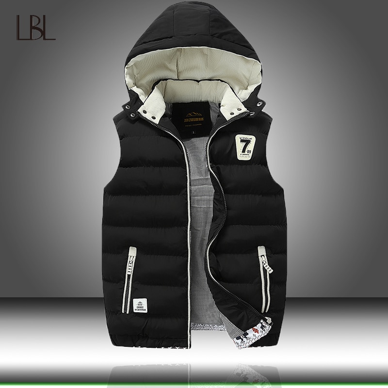 Mens Winter Mouwloos Vest Jas Mannen Herfst Down Gewatteerde Mode Toevallige Jassen mannen Warm Thicken Vest Overjas 5XL