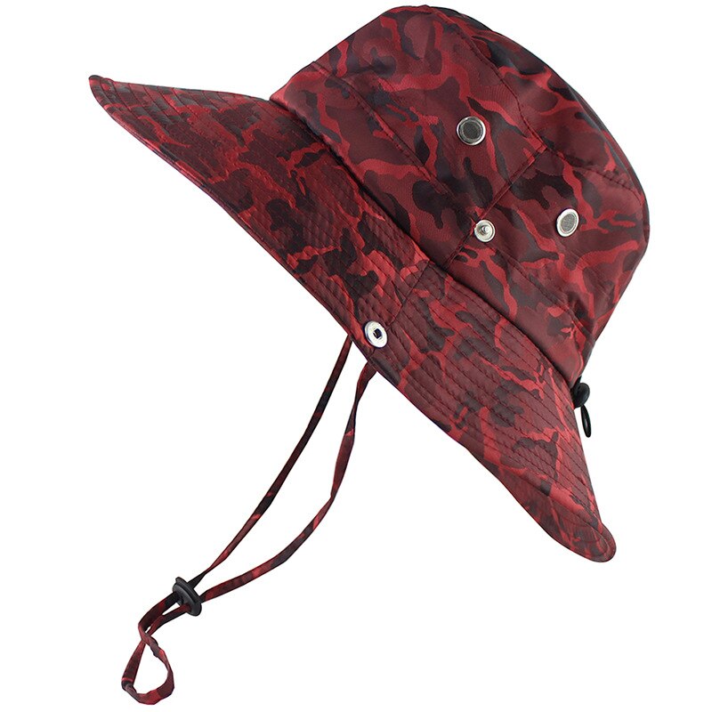 Outdoor zonnehoed mannen vrouwen met kin band, opvouwbaar brede rand emmer hoed, zomer Cap met nek beschermer UPF 50 UV-bescherming voor wandelen Safari strand wandelen hoed vissen hoed tuin hoed
