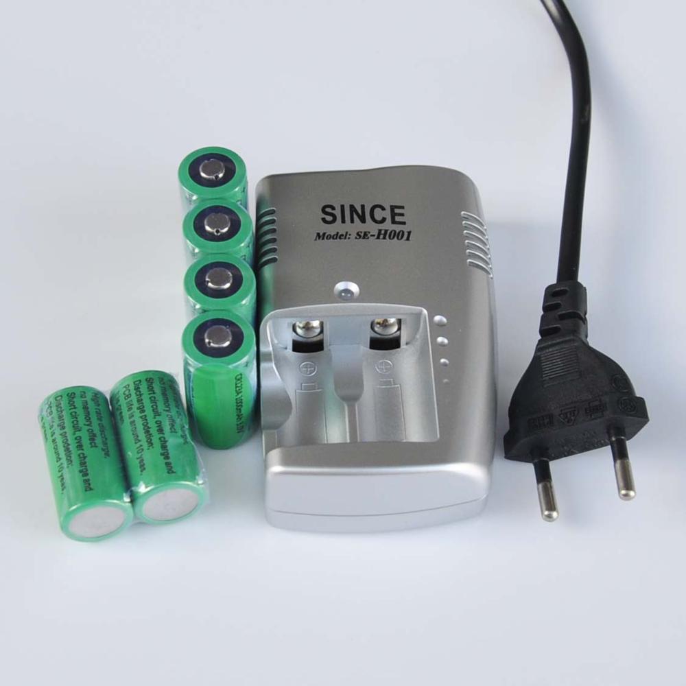 4-8 pièces 3 V CR123a Rechargeable lithium ion batterie CR 123A 1000 mAh 16340 3.2 V LiFePo4 cellule + EU chargeur pour appareil photo numérique: 6 cells 1 charger