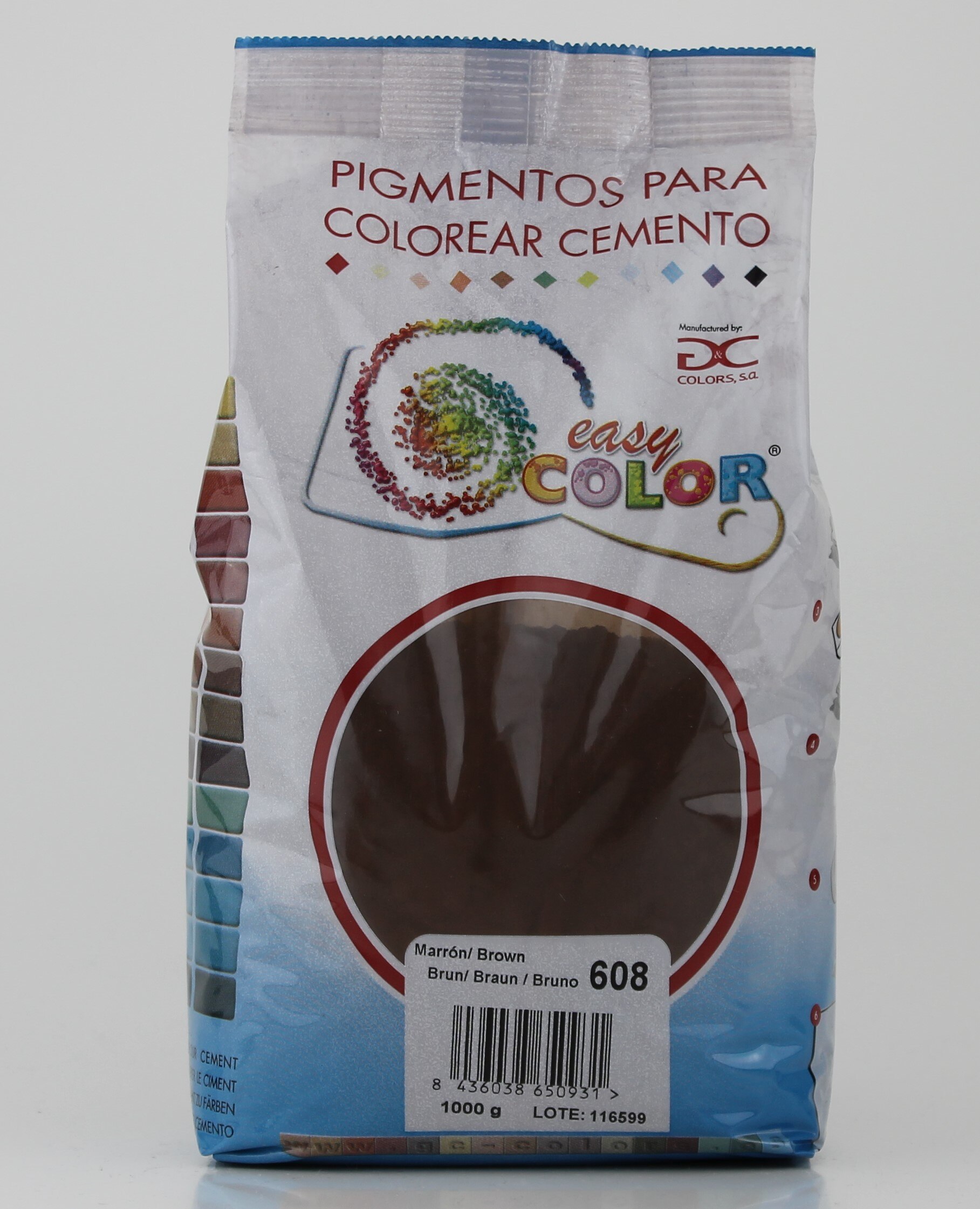 EasyColor Marrón 608. Pigmento marrón para cemento, mortero, hormigón y pinturas al óleo.