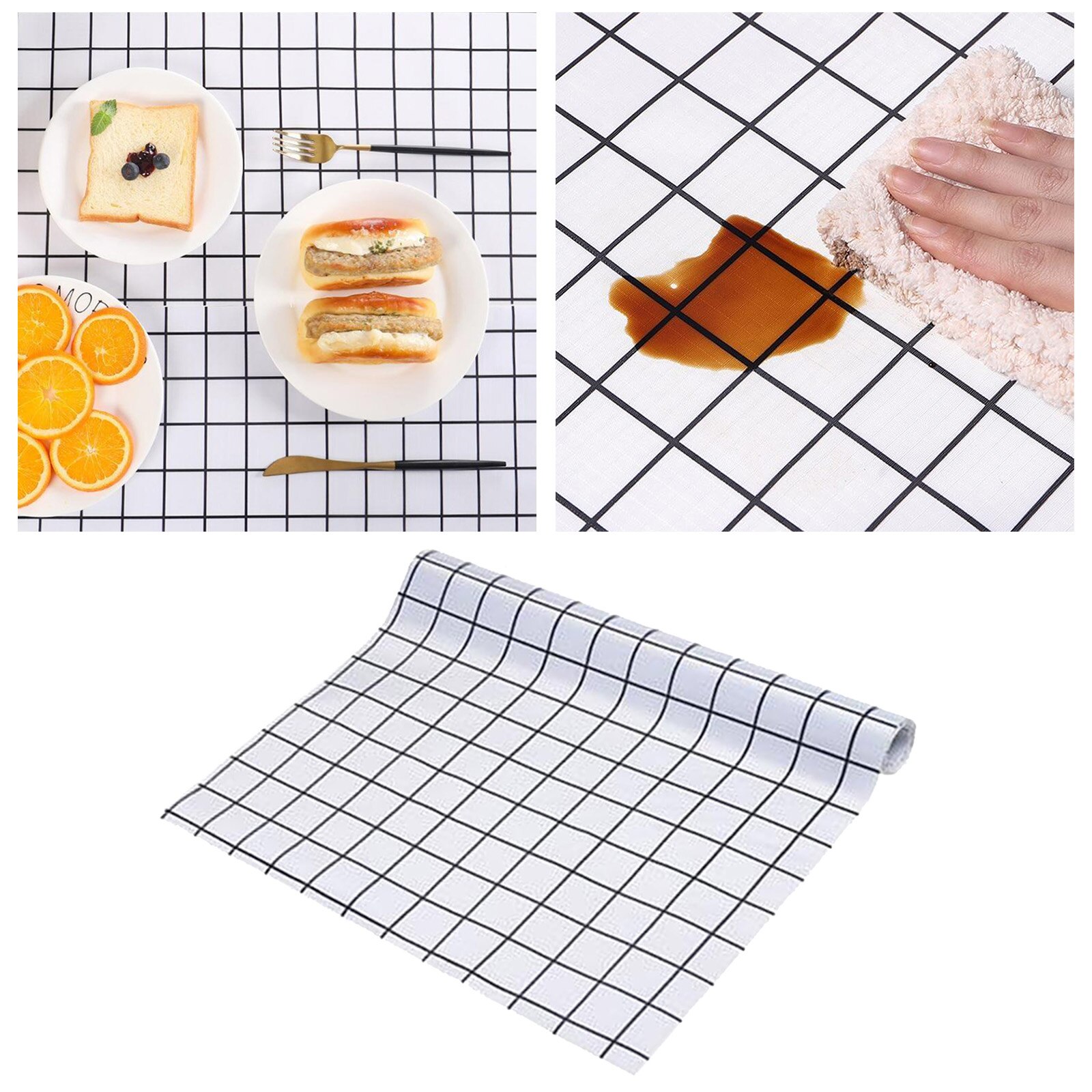 Shelf Liners for Kitchen Cabinets Non Adhesive Drawer Liner Roll Grid Pattern: White Grid