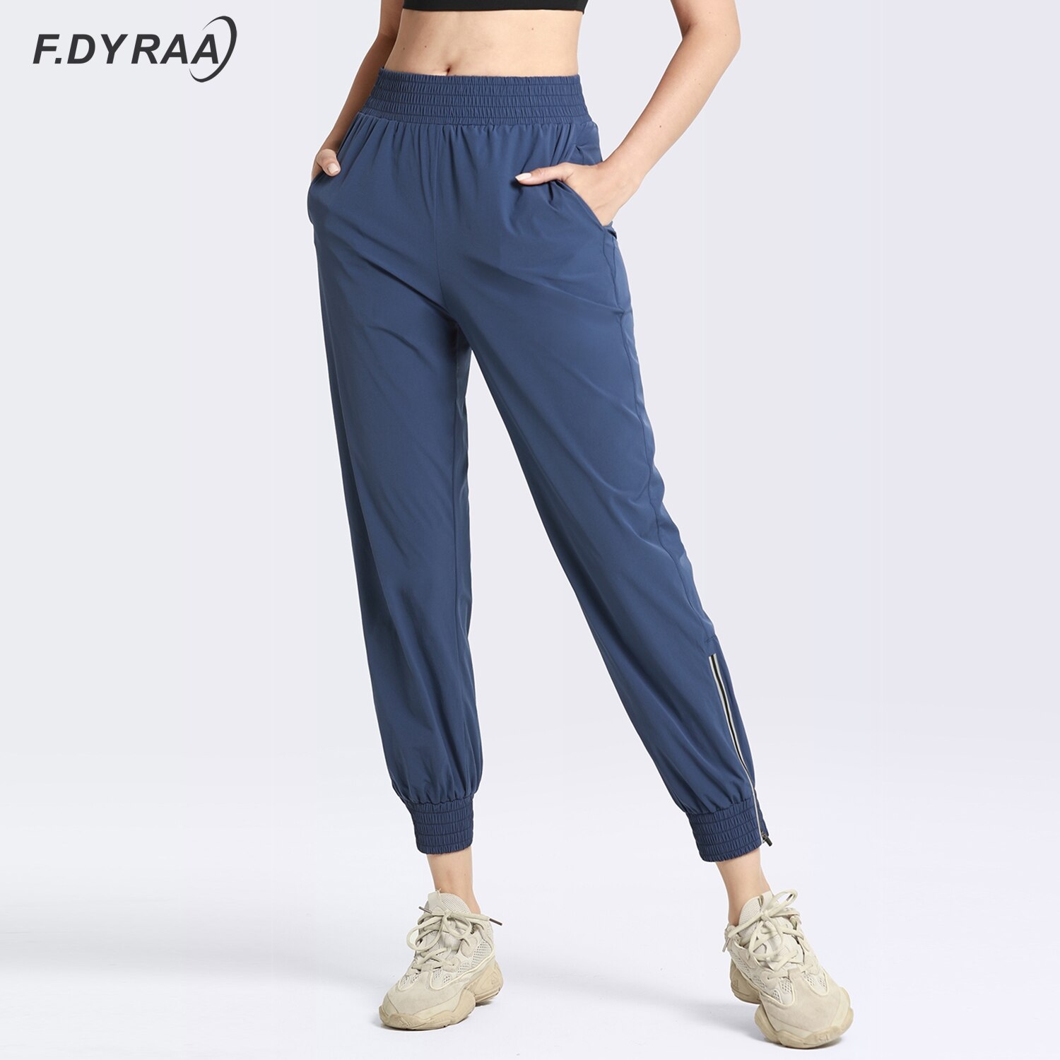 F. Dyraa Vrouwen Running Broek Sportkleding Quick Dry Training Jogging Broek Joggingbroek Vrouwelijke Fitness Workout Rits Sport Broek