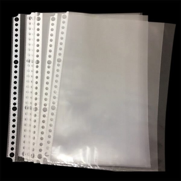 Paquet de 200 A5 poches perforées transparentes-plastique Poly dossiers dossiers étudiants